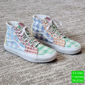 Vans Sk8-Hi Tapered Gingham Block Sneakers size 5.5 men 7 women